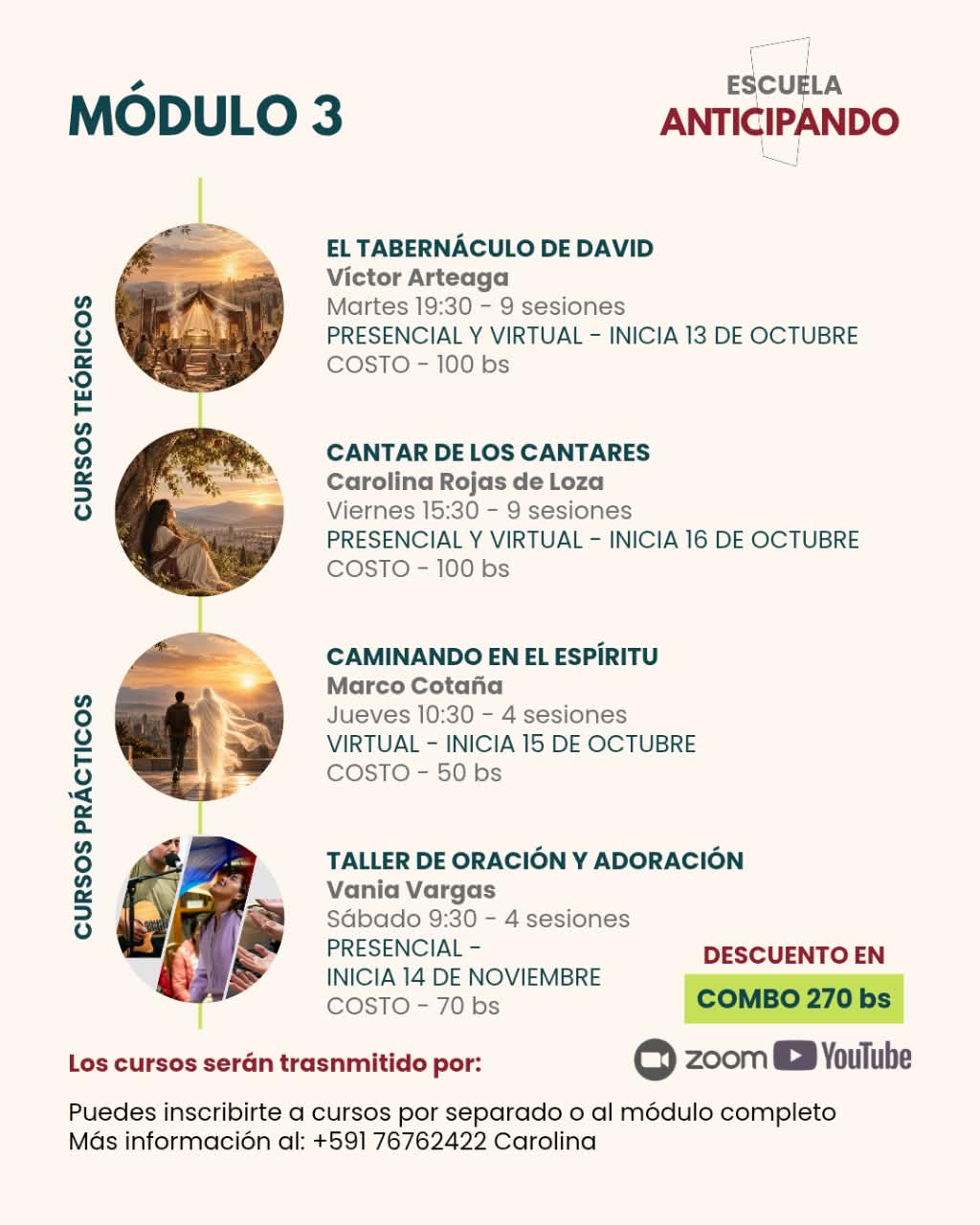 Cartel oficial Módulo 3 Escuela Anticipando con fechas y docentes
